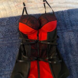 sexy red and black top